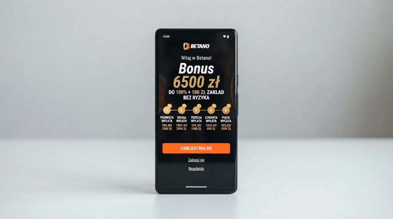 Ekran z warunkami bonusu powitalnego podczas rejestracji w kasynie online